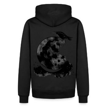 Crescent Moon Raven Hexe Ästhetische Astrologie Go - Männer Premium Bio Hoodie - Schwarz - Hinten - Nico (187cm)