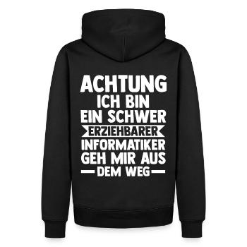 Informatik Programmierer IT Fachmann Informatiker - Männer Premium Bio Hoodie - Schwarz - Hinten - Nico (187cm)