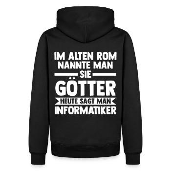 Informatik Programmierer IT Fachmann Informatiker - Männer Premium Bio Hoodie - Schwarz - Hinten - Nico (187cm)