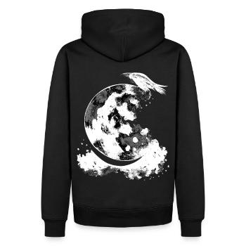 Crescent Moon Raven Hexe Ästhetische Astrologie Go - Männer Premium Bio Hoodie - Schwarz - Hinten - Nico (187cm)