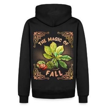 Autumn, Fall, Autumn, Chestnut leaves, Chestnut leaves - Men’s Premium Organic Hoodie - black - Back - Nico (187cm)
