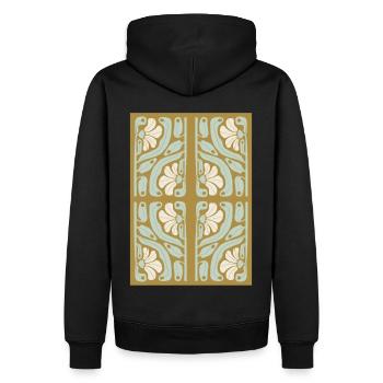 Jugendstil, Arts & Crafts, Aesthetic, Vintage-1900 - Männer Premium Bio Hoodie - Schwarz - Hinten - Nico (187cm)