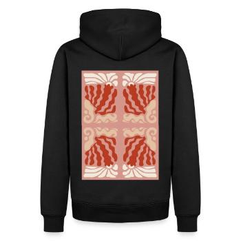 Jugendstil, Arts & Crafts, Aesthetic, Vintage-1900 - Männer Premium Bio Hoodie - Schwarz - Hinten - Nico (187cm)