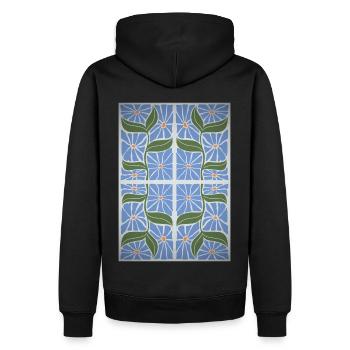 Jugendstil, Arts & Crafts, Aesthetic, Vintage-1900 - Männer Premium Bio Hoodie - Schwarz - Hinten - Nico (187cm)