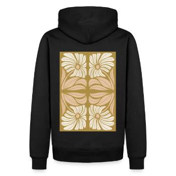 Jugendstil, Arts & Crafts, Aesthetic, Vintage-1900 - Männer Premium Bio Hoodie - Schwarz - Hinten - Nico (187cm)