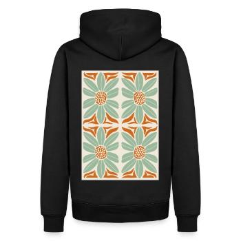 Jugendstil, Arts & Crafts, Aesthetic, Vintage-1900 - Männer Premium Bio Hoodie - Schwarz - Hinten - Nico (187cm)