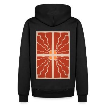Jugendstil, Arts & Crafts, Aesthetic, Vintage-1900 - Männer Premium Bio Hoodie - Schwarz - Hinten - Nico (187cm)
