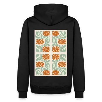 Jugendstil, Arts & Crafts, Aesthetic, Vintage-1900 - Männer Premium Bio Hoodie - Schwarz - Hinten - Nico (187cm)