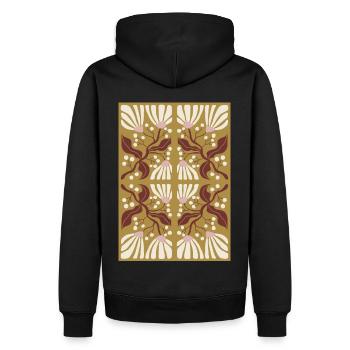 Jugendstil, Arts & Crafts, Aesthetic, Vintage-1900 - Männer Premium Bio Hoodie - Schwarz - Hinten - Nico (187cm)