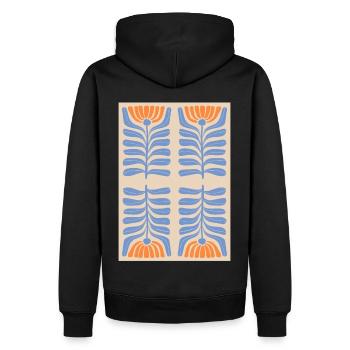 Jugendstil, Arts & Crafts, Aesthetic, Vintage-1900 - Männer Premium Bio Hoodie - Schwarz - Hinten - Nico (187cm)