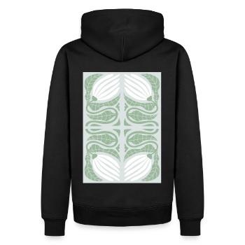 Jugendstil, Arts & Crafts, Aesthetic, Vintage-1900 - Männer Premium Bio Hoodie - Schwarz - Hinten - Nico (187cm)