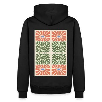 Jugendstil, Arts & Crafts, Aesthetic, Vintage-1900 - Männer Premium Bio Hoodie - Schwarz - Hinten - Nico (187cm)