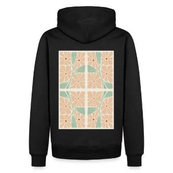 Jugendstil, Arts & Crafts, Aesthetic, Vintage-1900 - Männer Premium Bio Hoodie - Schwarz - Hinten - Nico (187cm)