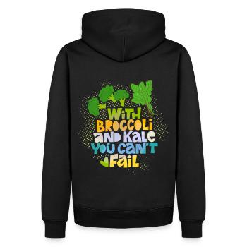 Brokkoli und Grünkohl lustiger Spruch - Männer Premium Bio Hoodie - Schwarz - Hinten - Nico (187cm)