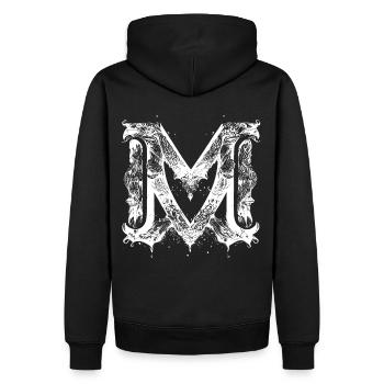 M Monogramm Alphabet Schriftzug Hand gezeichnet Go - Männer Premium Bio Hoodie - Schwarz - Hinten - Nico (187cm)