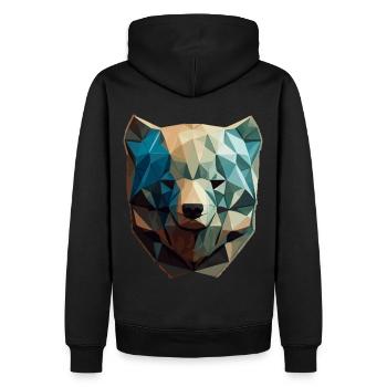 Niedliche Bärengesicht Polygon niedrige Polybären - Männer Premium Bio Hoodie - Schwarz - Hinten - Nico (187cm)