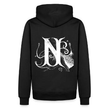 Buchstabe N Monogramm Handgezeichnete Typografie G - Männer Premium Bio Hoodie - Schwarz - Hinten - Nico (187cm)