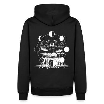 Okkulte Mondphase -Schlagzeuger Hexenästhetik - Männer Premium Bio Hoodie - Schwarz - Hinten - Nico (187cm)