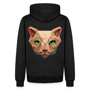 Sphinx Cat Polygon Low Poly Cats Gesicht - Männer Premium Bio Hoodie - Schwarz - Hinten - Nico (187cm)