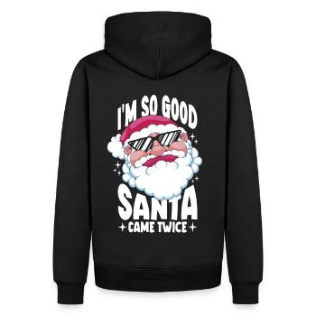 Je suis si bon Père Noël est venu deux fois Père Noël - Sweat à capuche Premium bio Homme - noir - Dos - Nico (187cm)