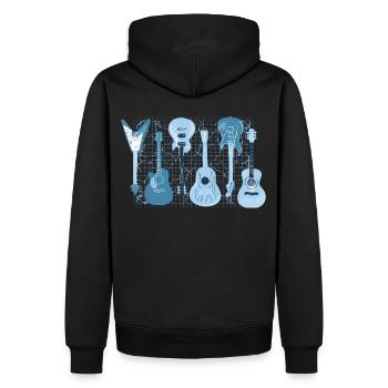 Retro akustische E -Gitarren -String -Instrument Ä - Männer Premium Bio Hoodie - Schwarz - Hinten - Nico (187cm)