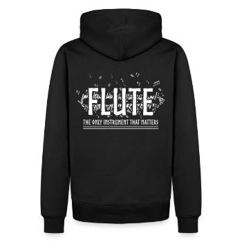 Flöte das einzige Instrument, das lustiger Flötist - Männer Premium Bio Hoodie - Schwarz - Hinten - Nico (187cm)