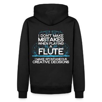 Ich mache keine Fehler, wenn ich eine Flöte lustig - Männer Premium Bio Hoodie - Schwarz - Hinten - Nico (187cm)