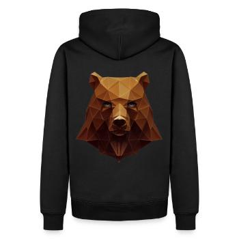 Niedliche Bärenkopf Polygon niedrige Polybären - Männer Premium Bio Hoodie - Schwarz - Hinten - Nico (187cm)