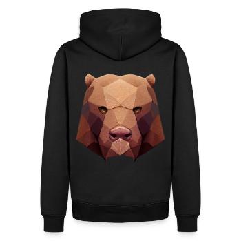 Polygonbärenkopf niedrige Polybären - Männer Premium Bio Hoodie - Schwarz - Hinten - Nico (187cm)
