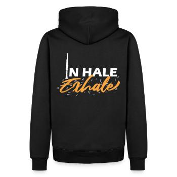 Atmen Sie Ausatmenklarinettenmusiker Klarinettist - Männer Premium Bio Hoodie - Schwarz - Hinten - Nico (187cm)