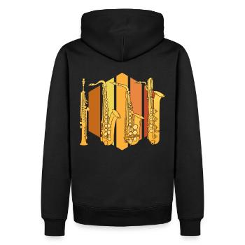 Retro -Saxophon -ästhetische Jazzmusiker - Männer Premium Bio Hoodie - Schwarz - Hinten - Nico (187cm)