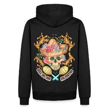 Crâne Totenkopf Sombrero-Crâne Dia-de-Los-Muertos - Sweat à capuche Premium bio Homme - noir - Dos - Nico (187cm)