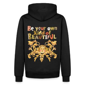 Schöner Spruch, Putto, Engelchen, Engel-Aquarell - Männer Premium Bio Hoodie - Schwarz - Hinten - Nico (187cm)
