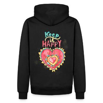 Cœur peint à la main avec la Saint-Valentin disant - Sweat à capuche Premium bio Homme - noir - Dos - Nico (187cm)