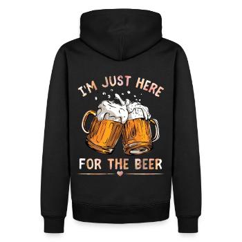 Buveur de bière drôle de dicton, verres à bière - Sweat à capuche Premium bio Homme - noir - Dos - Nico (187cm)