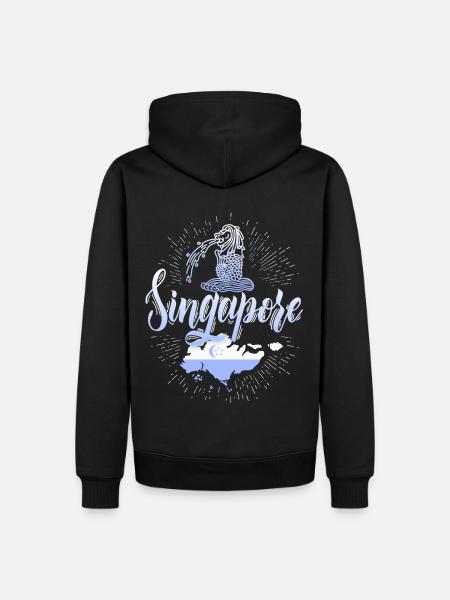 Singapur, Love-Singapore - Männer Premium Bio Hoodie - Schwarz