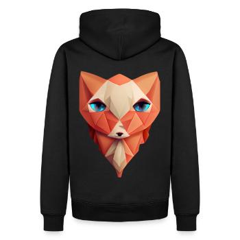 Süßes Polygon Fuchskopf niedriges Poly -Tier - Männer Premium Bio Hoodie - Schwarz - Hinten - Nico (187cm)
