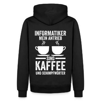 Programmierer Kaffee Informatiker Informatik - Männer Premium Bio Hoodie - Schwarz - Hinten - Nico (187cm)