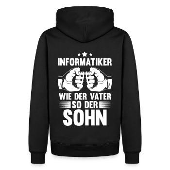 Vater Sohn Informatiker Informatik Programmierer - Männer Premium Bio Hoodie - Schwarz - Hinten - Nico (187cm)