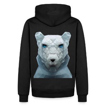 Niedliche Eisbärenkopf Polygon niedrige Polybären - Männer Premium Bio Hoodie - Schwarz - Hinten - Nico (187cm)