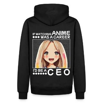 Wenn Anime eine Karriere wäre, wäre ich CEO sein - Männer Premium Bio Hoodie - Schwarz - Hinten - Nico (187cm)