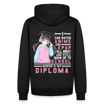 Sehen Sie sich Anime und KPOP die ganze Nacht über - Männer Premium Bio Hoodie - Schwarz - Hinten - Nico (187cm)