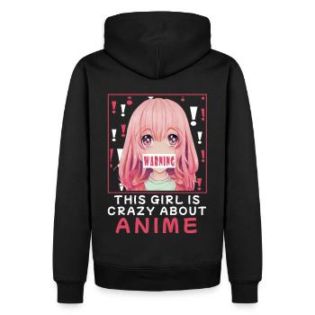 Lustige Warnung Dieses Mädchen ist verrückt nach A - Männer Premium Bio Hoodie - Schwarz - Hinten - Nico (187cm)