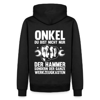 Patenonkel Pate Onkel - Männer Premium Bio Hoodie - Schwarz - Hinten - Nico (187cm)