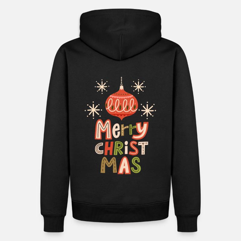 Weihnachten Merry-Christmas Weihnachtskugel Spruch - Männer Premium Bio Hoodie - Schwarz