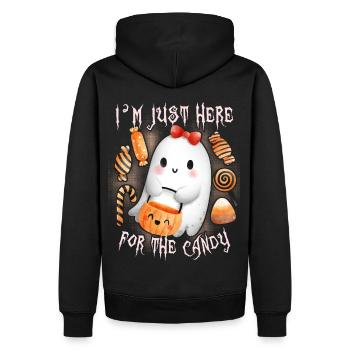 Halloween lustiger Kawaii-Geist, Spruch - Männer Premium Bio Hoodie - Schwarz - Hinten - Nico (187cm)