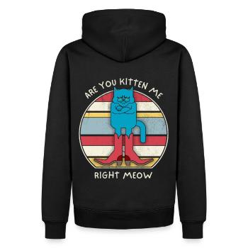 Lustiger Katzen-Spruch, Katze, Kater Stiefel, Pun - Männer Premium Bio Hoodie - Schwarz - Hinten - Nico (187cm)