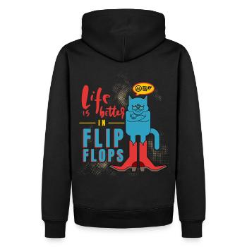 Lustige Katze, gestiefelter Kater Spruch - Männer Premium Bio Hoodie - Schwarz - Hinten - Nico (187cm)