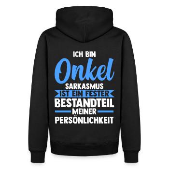 Patenonkel Pate Onkel - Männer Premium Bio Hoodie - Schwarz - Hinten - Nico (187cm)