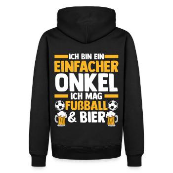 Patenonkel Fußball Bier Pate Onkel - Männer Premium Bio Hoodie - Schwarz - Hinten - Nico (187cm)